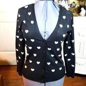 Black  v neck button down cardigan